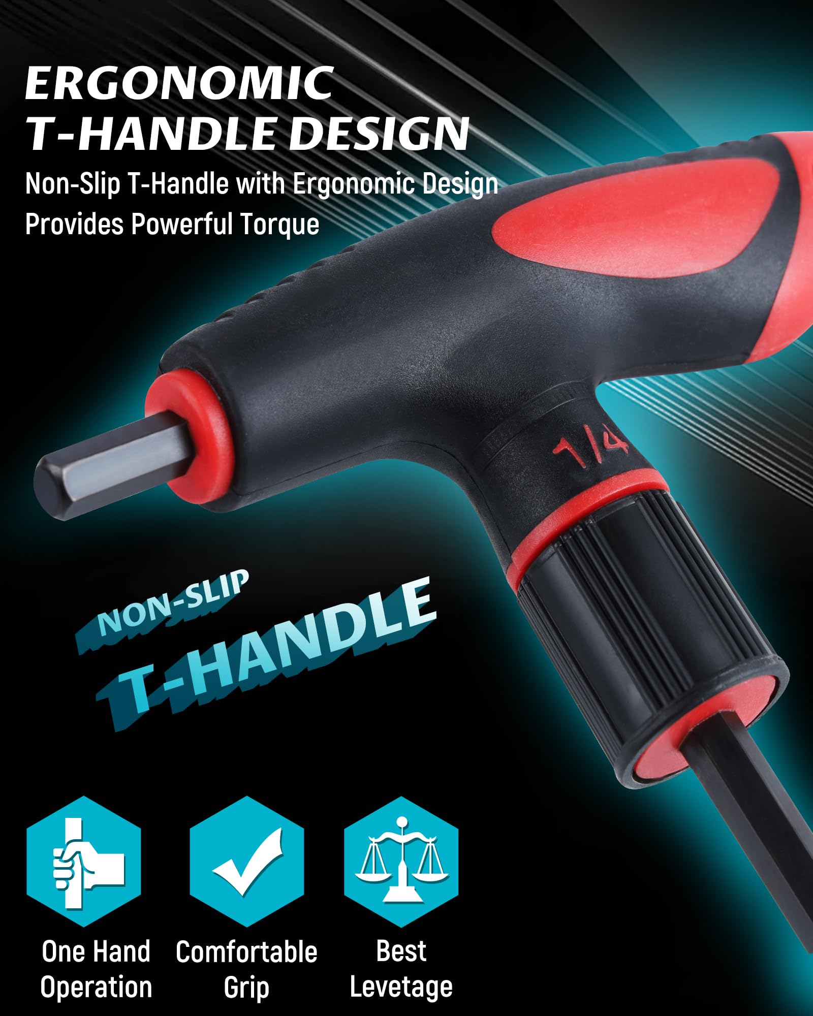 Lichamp T-handle Allen wrench set dual-head torque design enables efficient fastening.