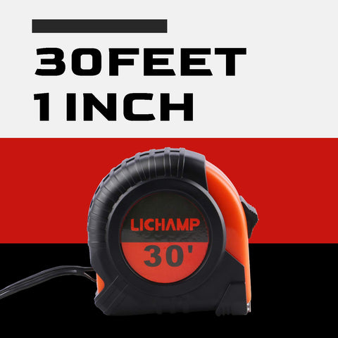 Lichamp tape measure with a precise 1-inch blade for accurate readings.