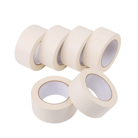 Lichamp wide masking tape 2in six-pack white rolls for bulk painting prep.