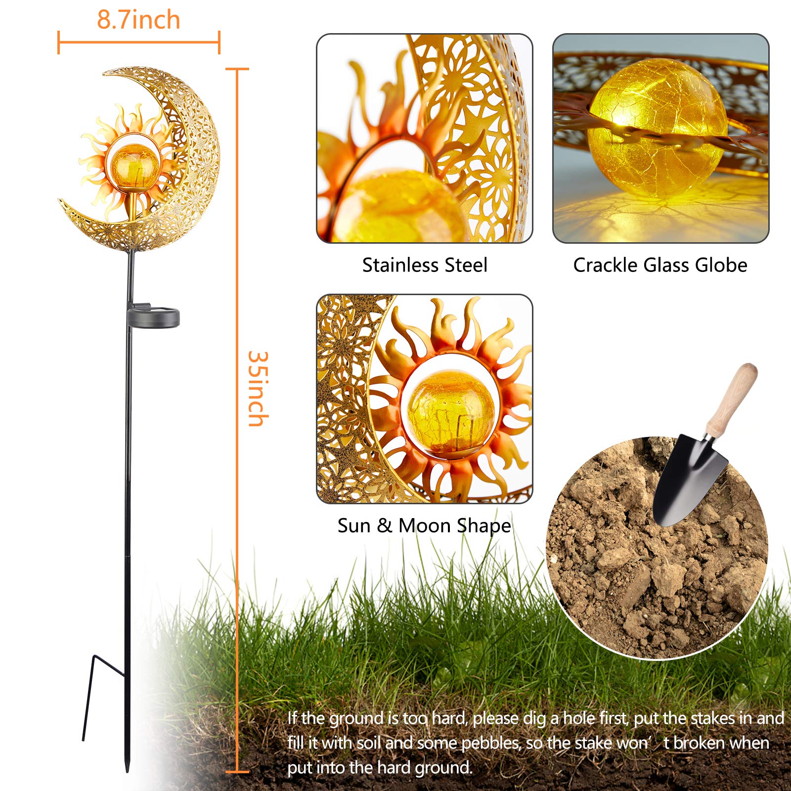 LICKLIP easy-installation solar decor stake for lawn and garden