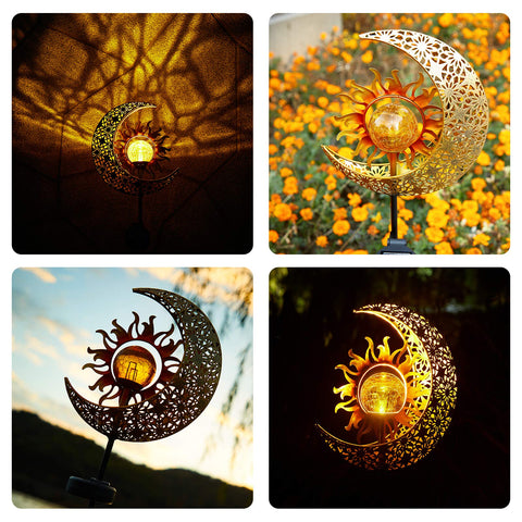 LICKLIP sun and moon crackle glass light for ambience at dusk