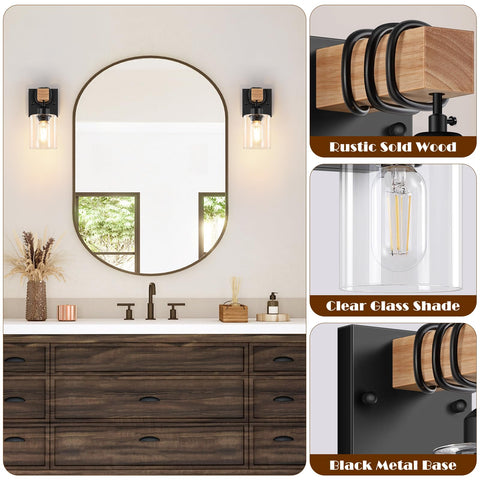 Licperron clear glass shade detail adds brightness while keeping elegant bathroom aesthetics.