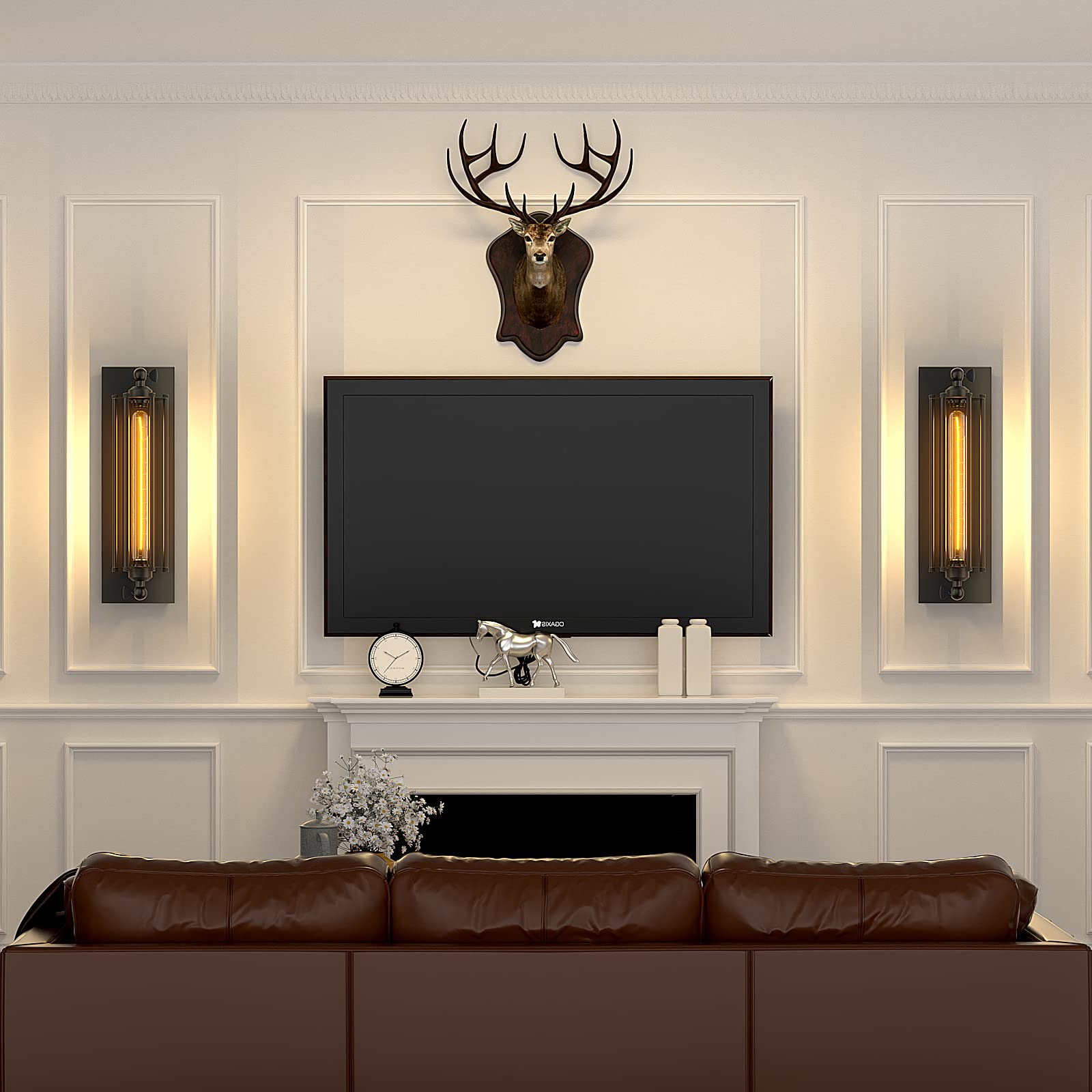 Sconce measures about 17.5 by 4.72 inches for narrow spaces.