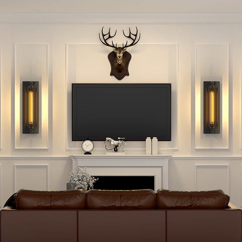 Sconce measures about 17.5 by 4.72 inches for narrow spaces.