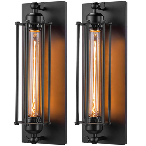 Licperron industrial black wall sconce, front view for modern spaces.