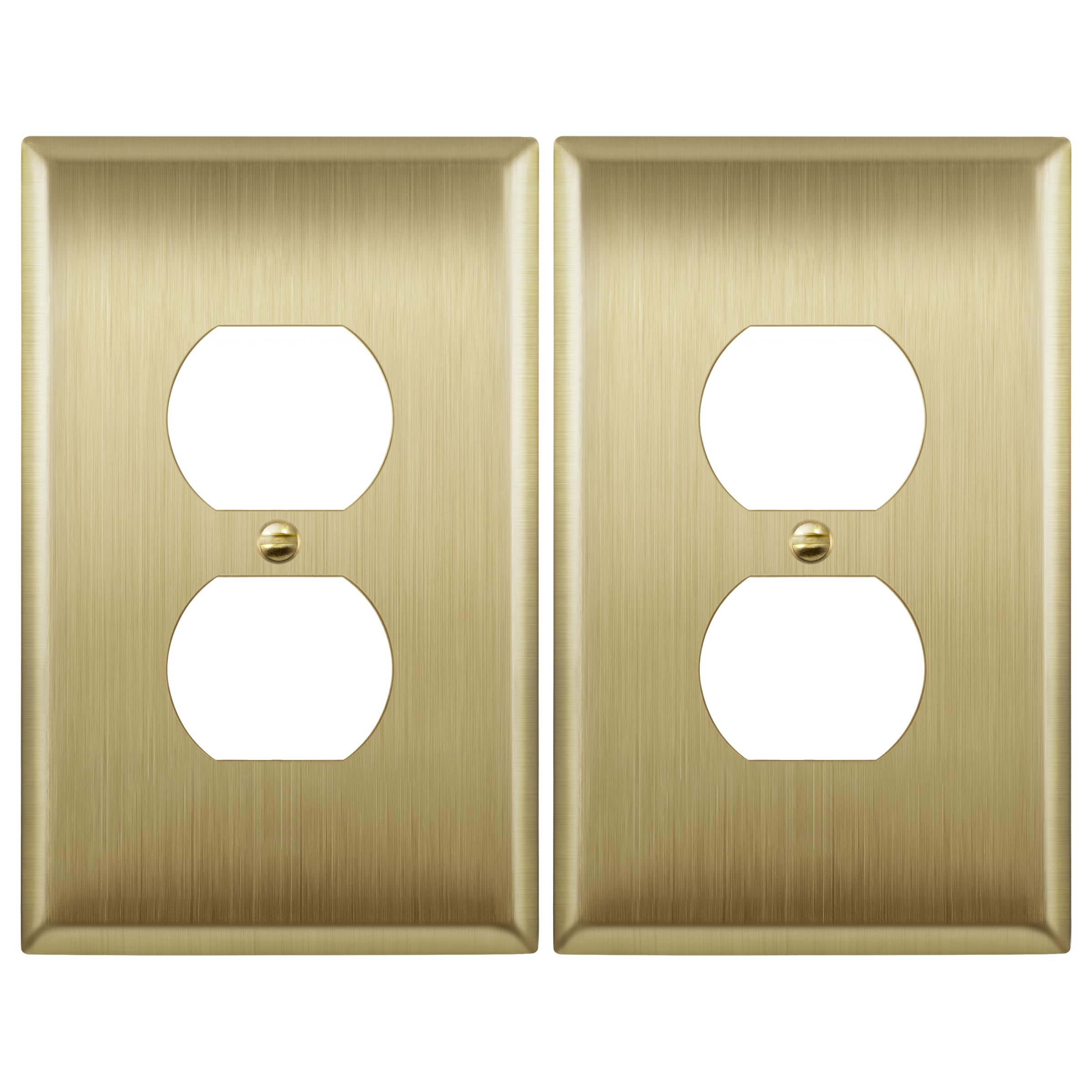 LIDER brushed brass wall plate closeup shows a durable finish and clean lines.