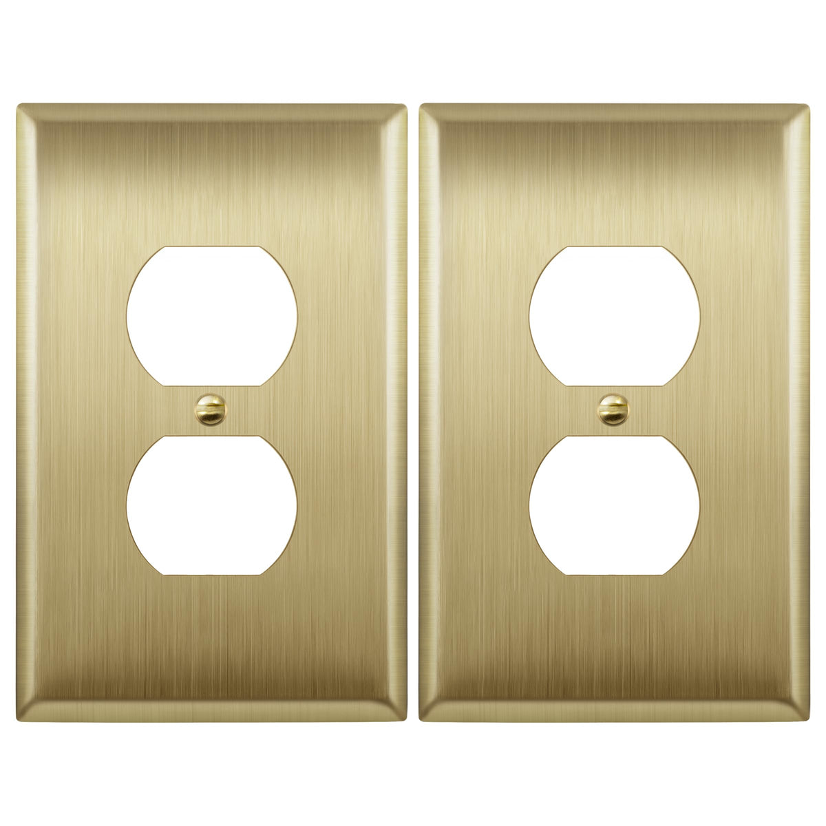 LIDER brushed brass wall plate closeup shows a durable finish and clean lines.