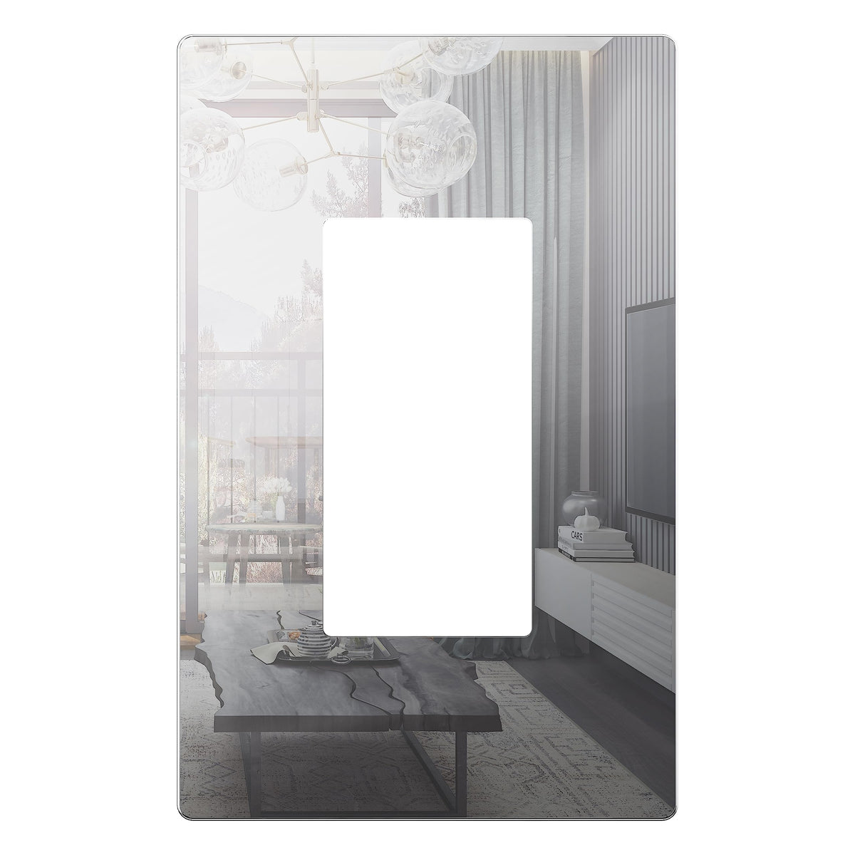 LIDER decorator wall plate with mirrored finish for a modern space