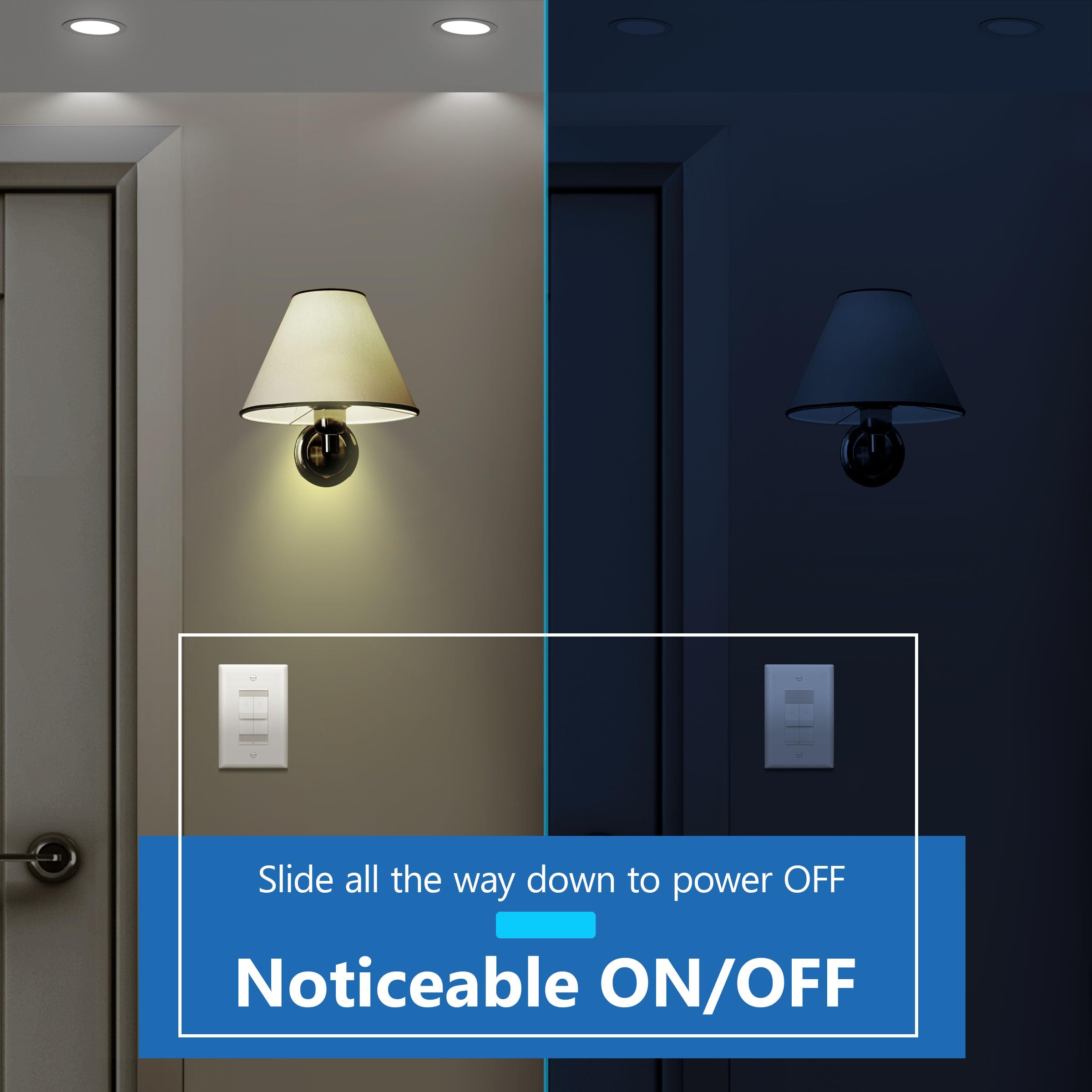 LIDER dimmer with wall plate included for a clean, integrated wall look.