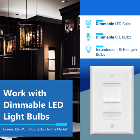 LIDER dual dimmer sliders highlight modern design and smooth dimming range for living rooms.