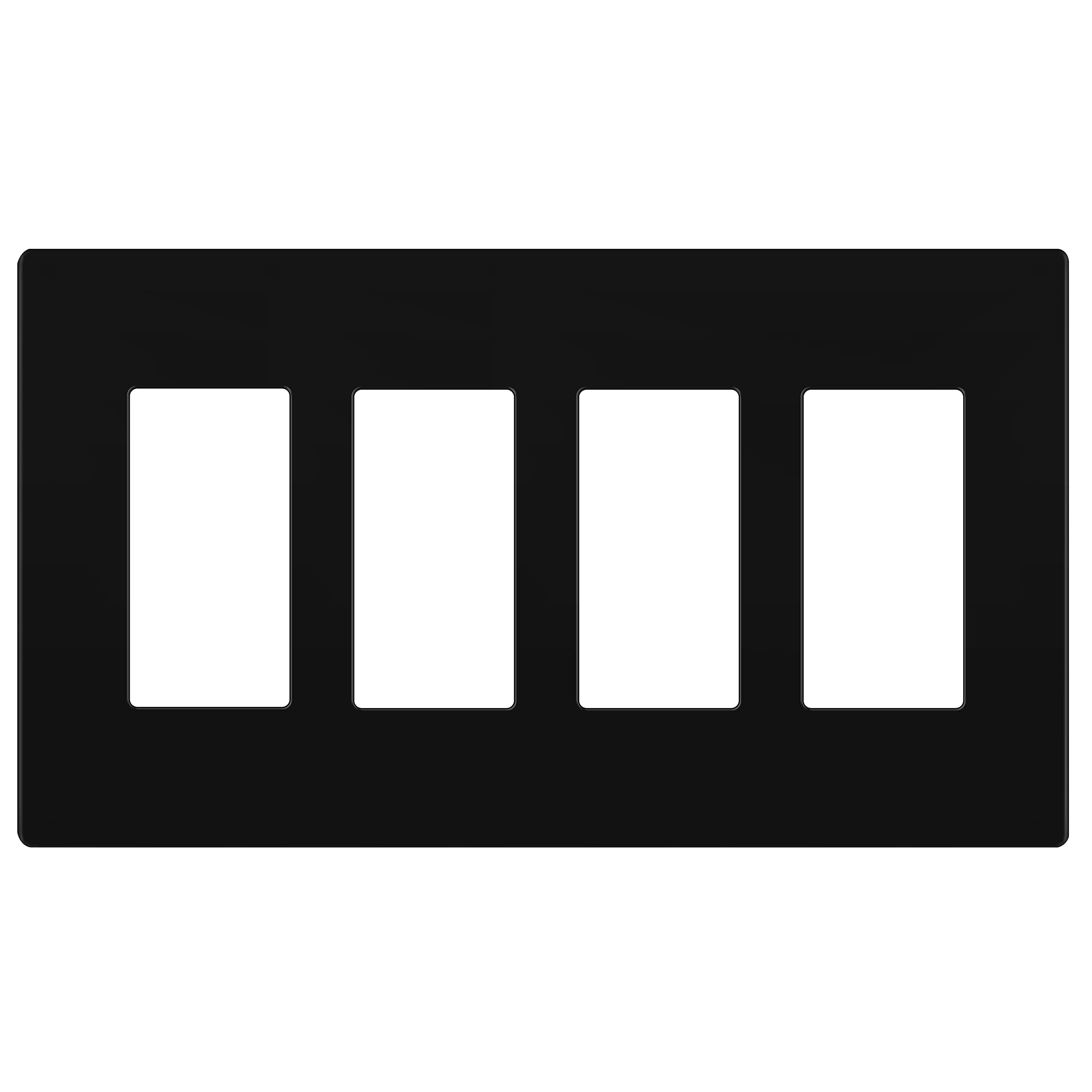 LIDER LSWP-34M-BK quadruple decorator wall plate in matte black for a cleaner look