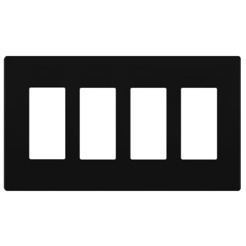 LIDER LSWP-34M-BK quadruple decorator wall plate in matte black for a cleaner look
