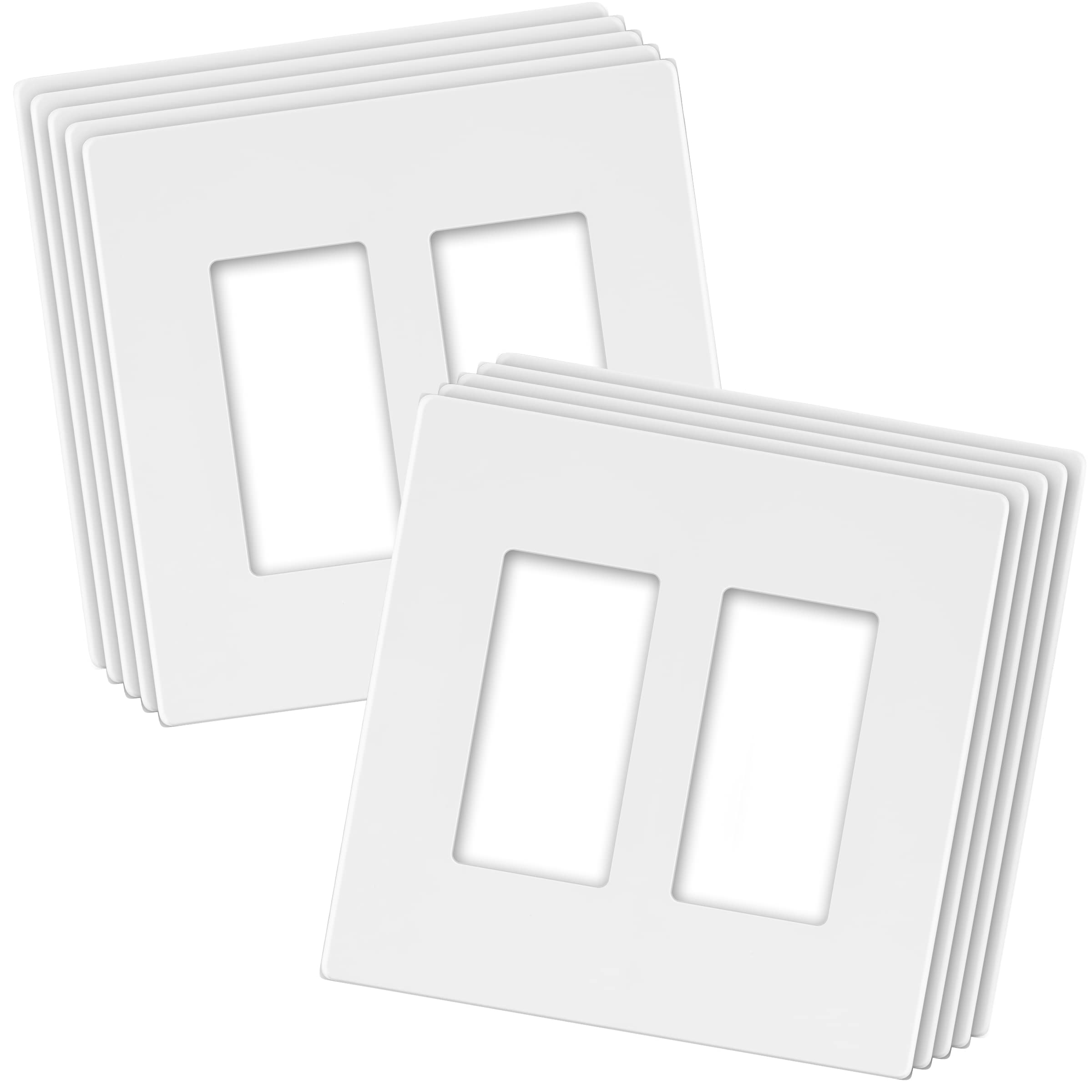 LIDER matte finish double decorator switch cover 2-gang for a sleek aesthetic