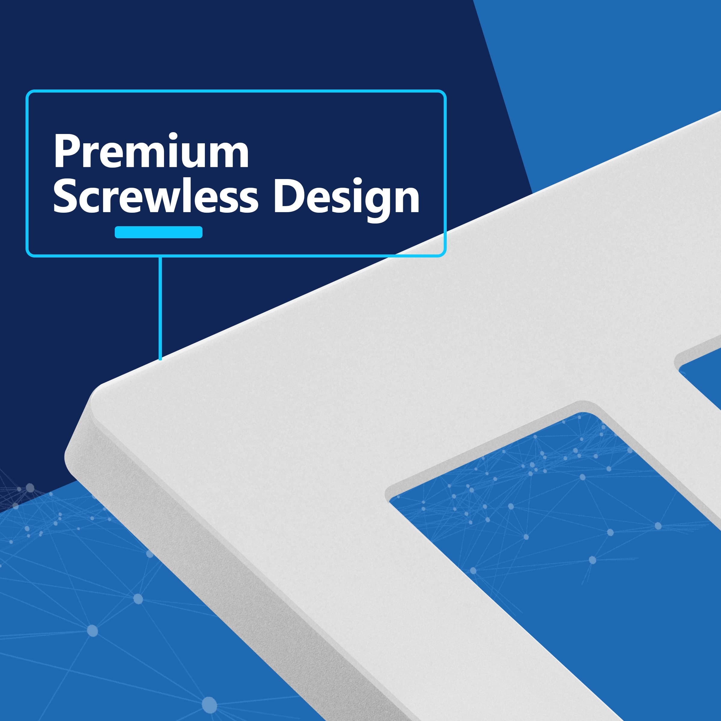 LIDER screwless wall plate in white for clean lines and safety