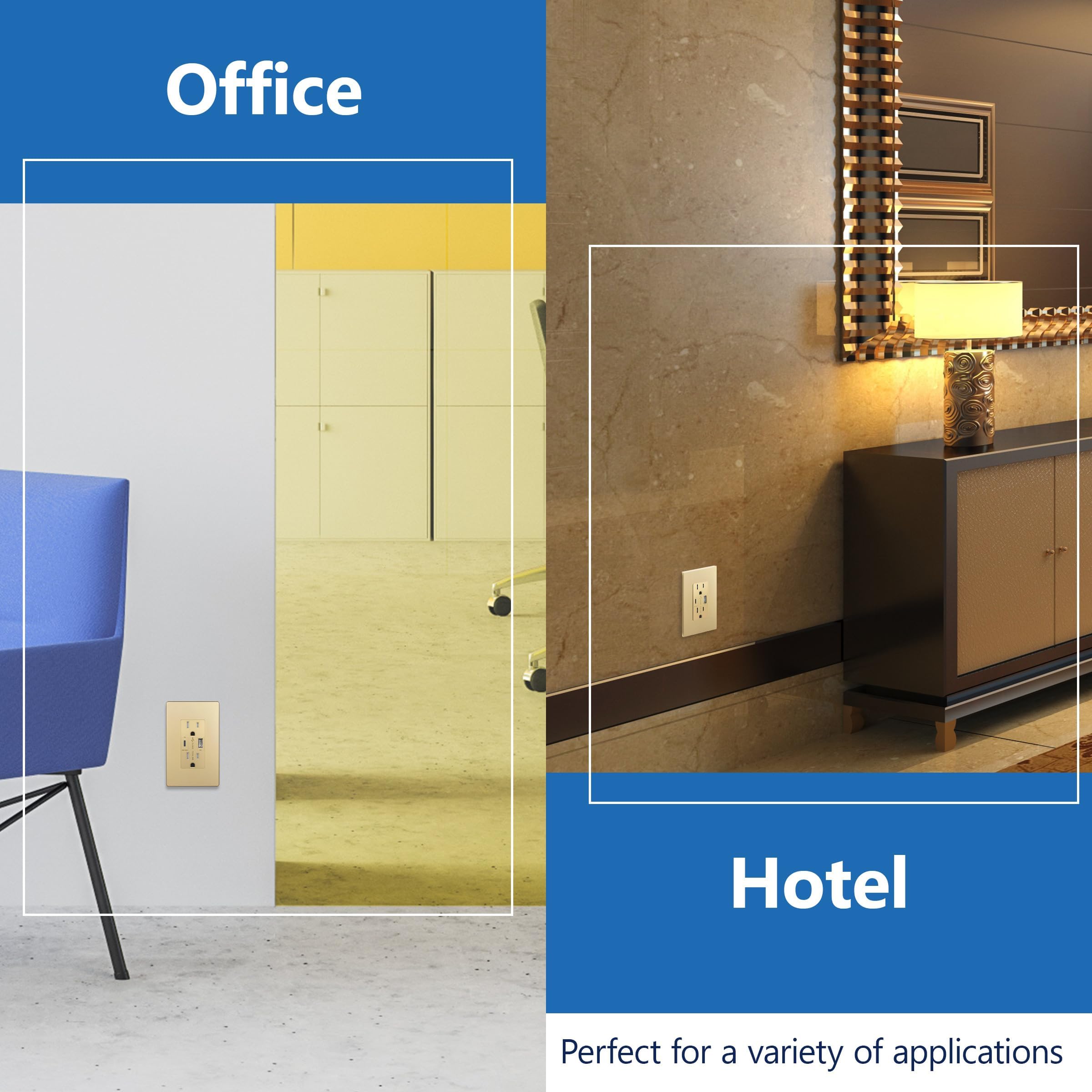 LIDER USB-C 36W comes with wall plate included for easy installation.