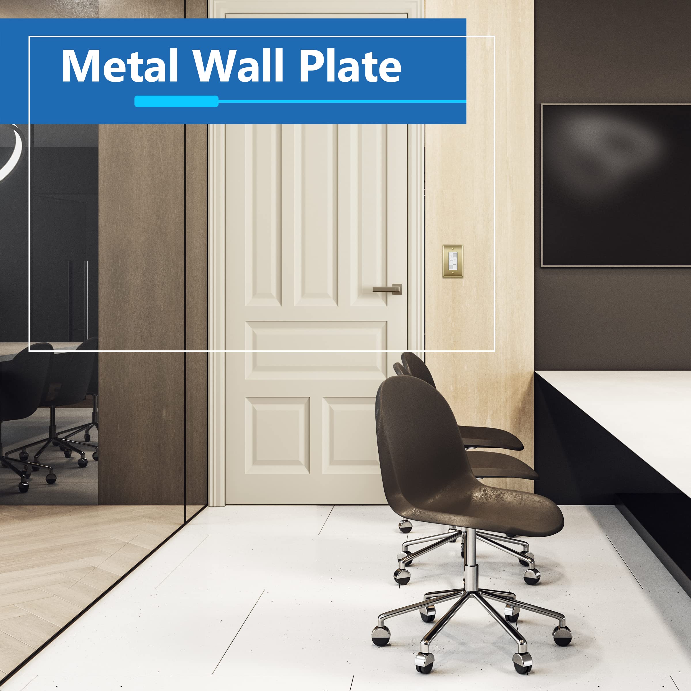 LIDER stainless steel wall plate with brushed brass finish for corrosion resistance