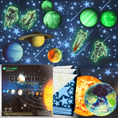 LiderStar glow in the dark stars wall stickers brighten kids' room at night