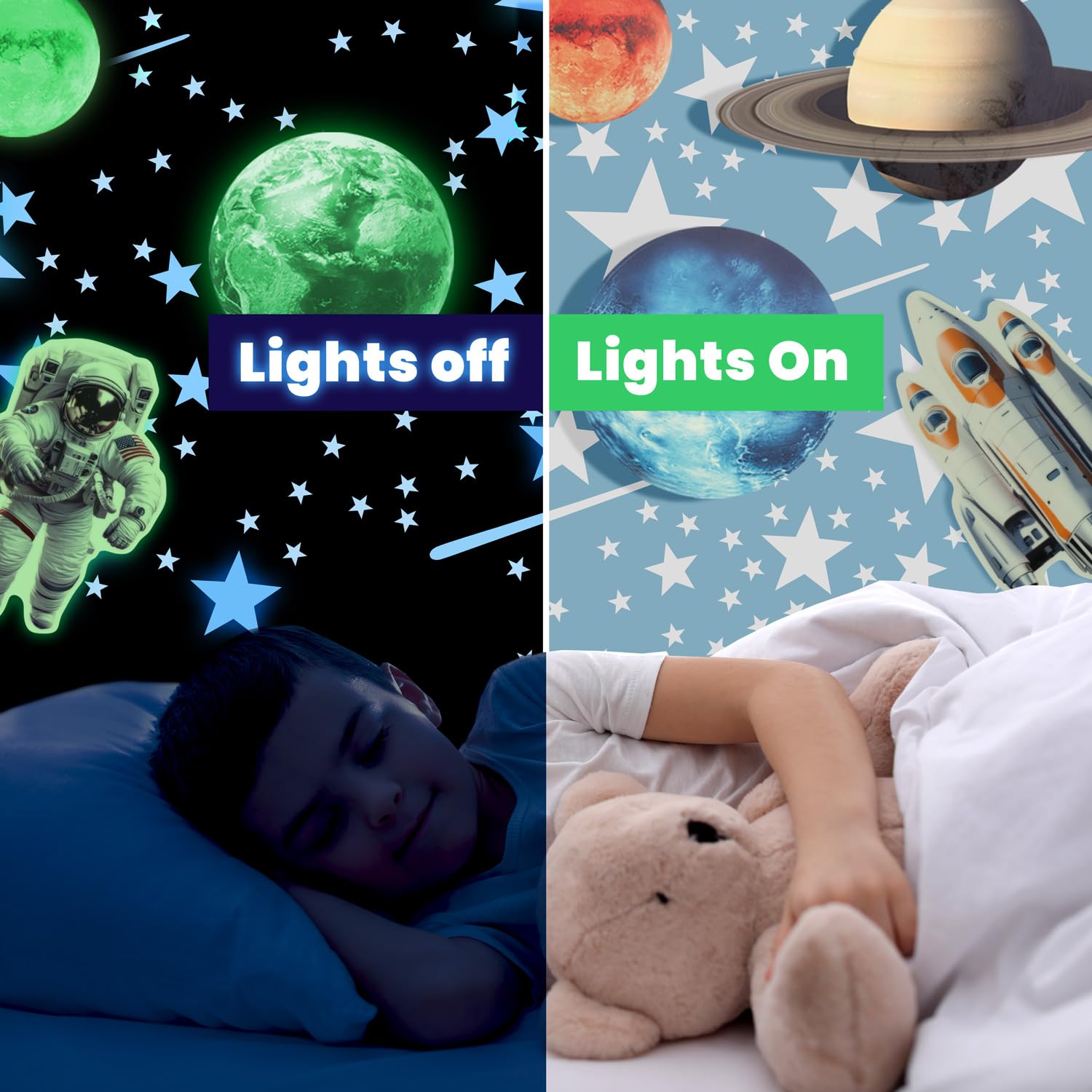 LiderStar luminous planets and stars provide calming glow in darkness