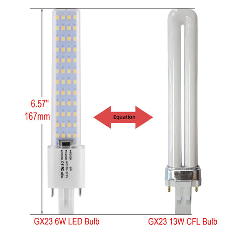 Lidesheng GX23 replaces 13W CFL with 750 lumens of bright light.