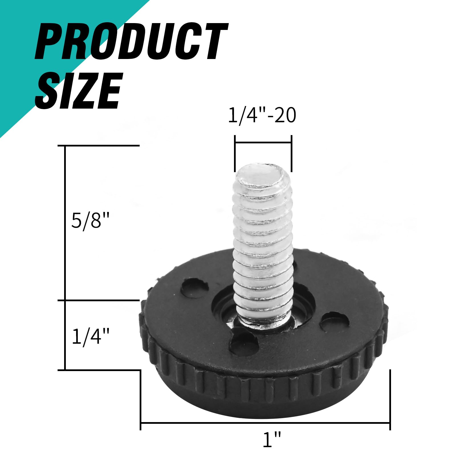 LIDSCURA stainless steel screw-in leveler with PP base for durability