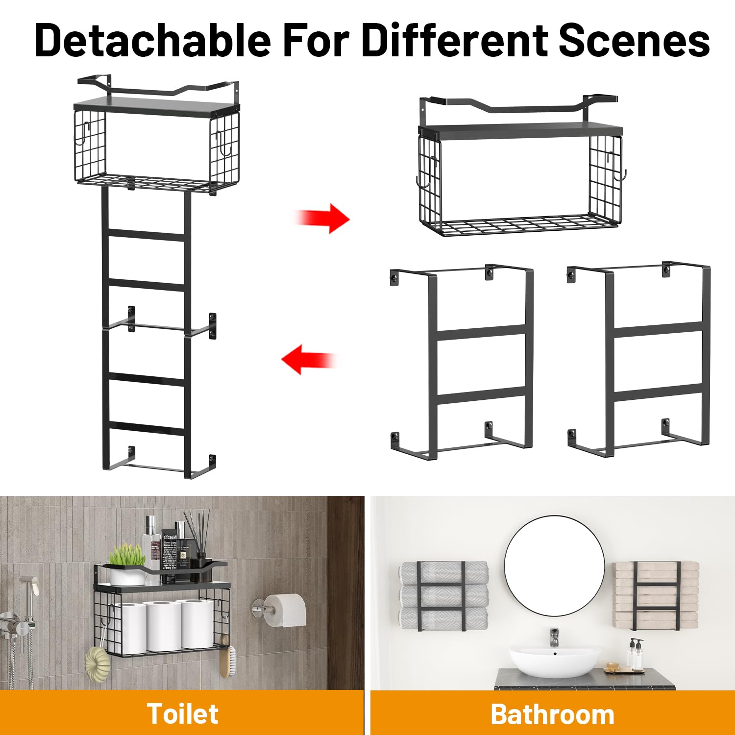 Floating wood panel top on LIDTOP towel rack for paper towels and accessories