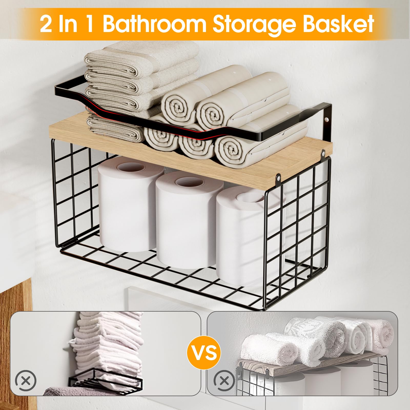 LIDTOP metal and walnut towel holder in bathroom blends durability and style