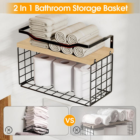 LIDTOP metal and walnut towel holder in bathroom blends durability and style