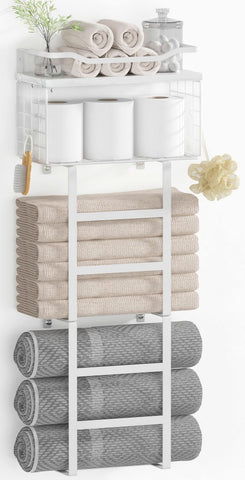 LIDTOP towel rack wall-mounted assembly showing organized storage and easy access.