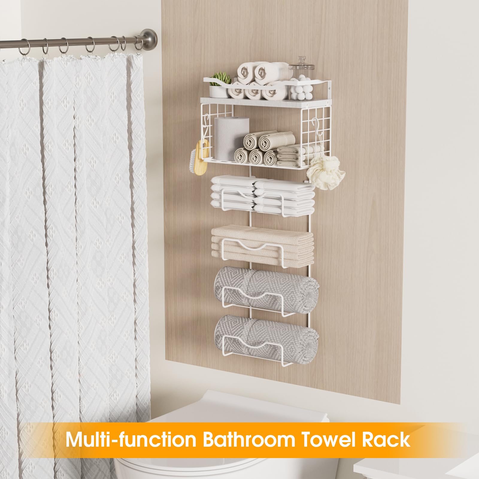 LIDTOP waterproof, rustproof towel holder fits humid bathrooms.