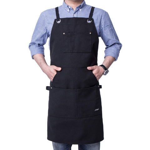 Life Flavor apron pocket closeup shows reinforced rivets and spacious compartments.