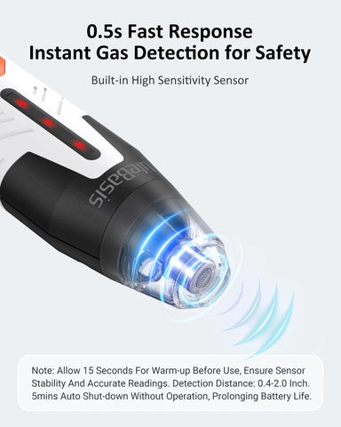 LifeBasis gas detector ppm readout highlights 0-9999 PPM range at a glance.
