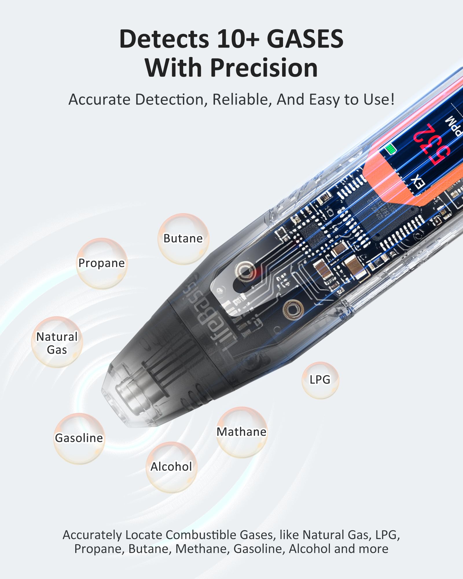 LifeBasis detector with sensitivity modes helps pinpoint minor versus major leaks.