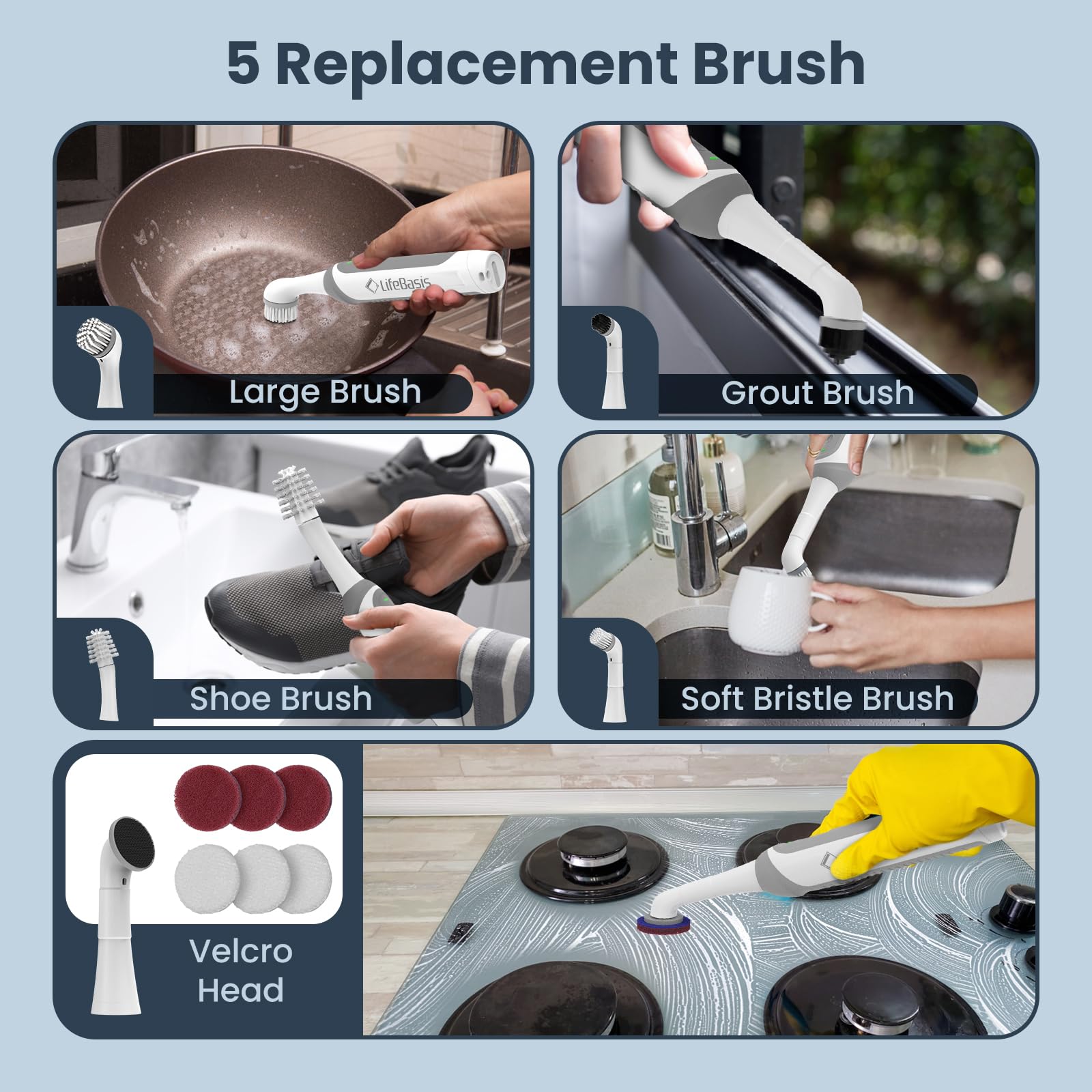 LifeBasis IPX7 waterproof handle enables safe cleaning in wet areas.