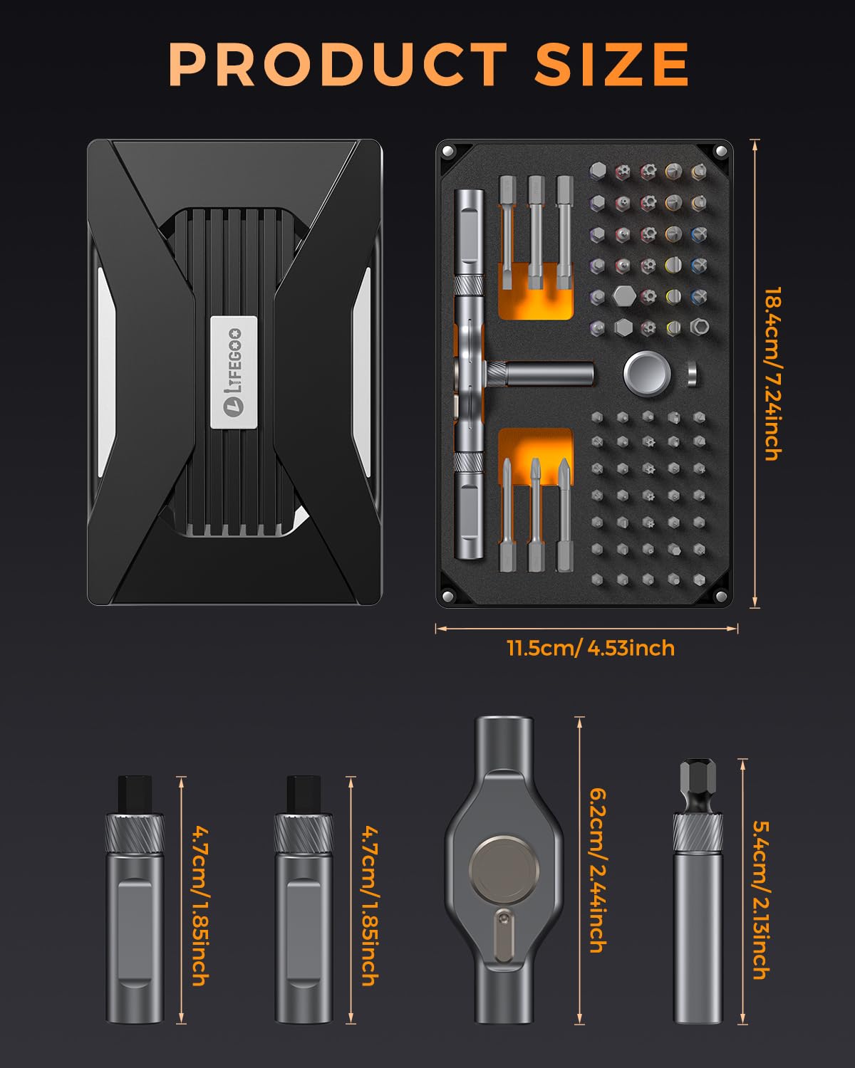 LIFEGOO high-hardness S2 steel bits resist wear during frequent repairs.