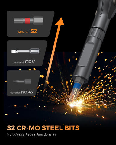 LIFEGOO S2 steel bits provide durable variety for furniture, bikes, and appliances.