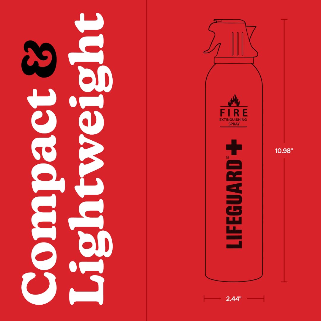LIFEGUARD compact design extinguisher ready for easy access.