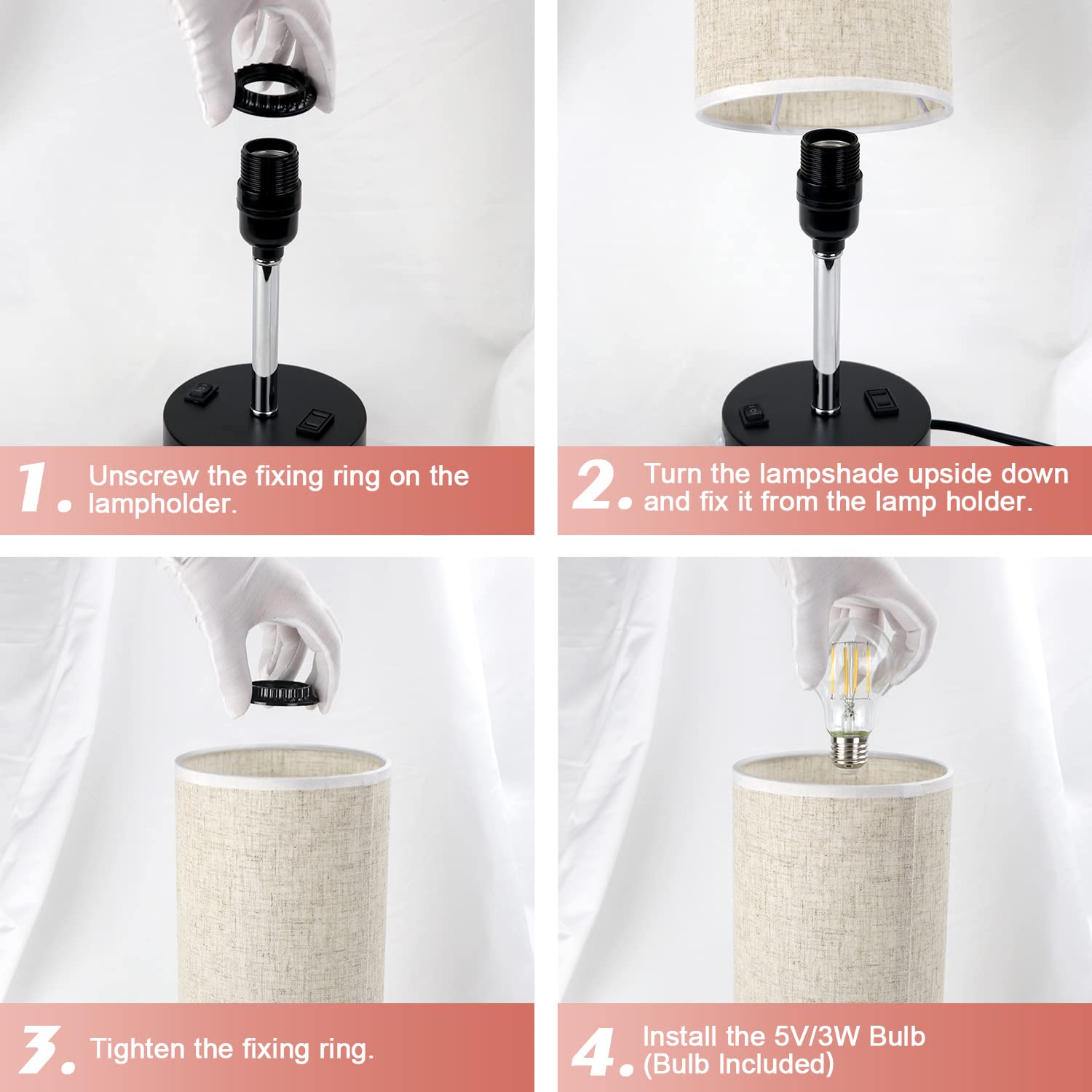Lifeholder table lamp bedside mood light ideal for late-night reading.
