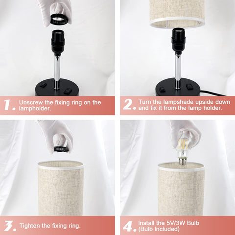 Lifeholder table lamp bedside mood light ideal for late-night reading.
