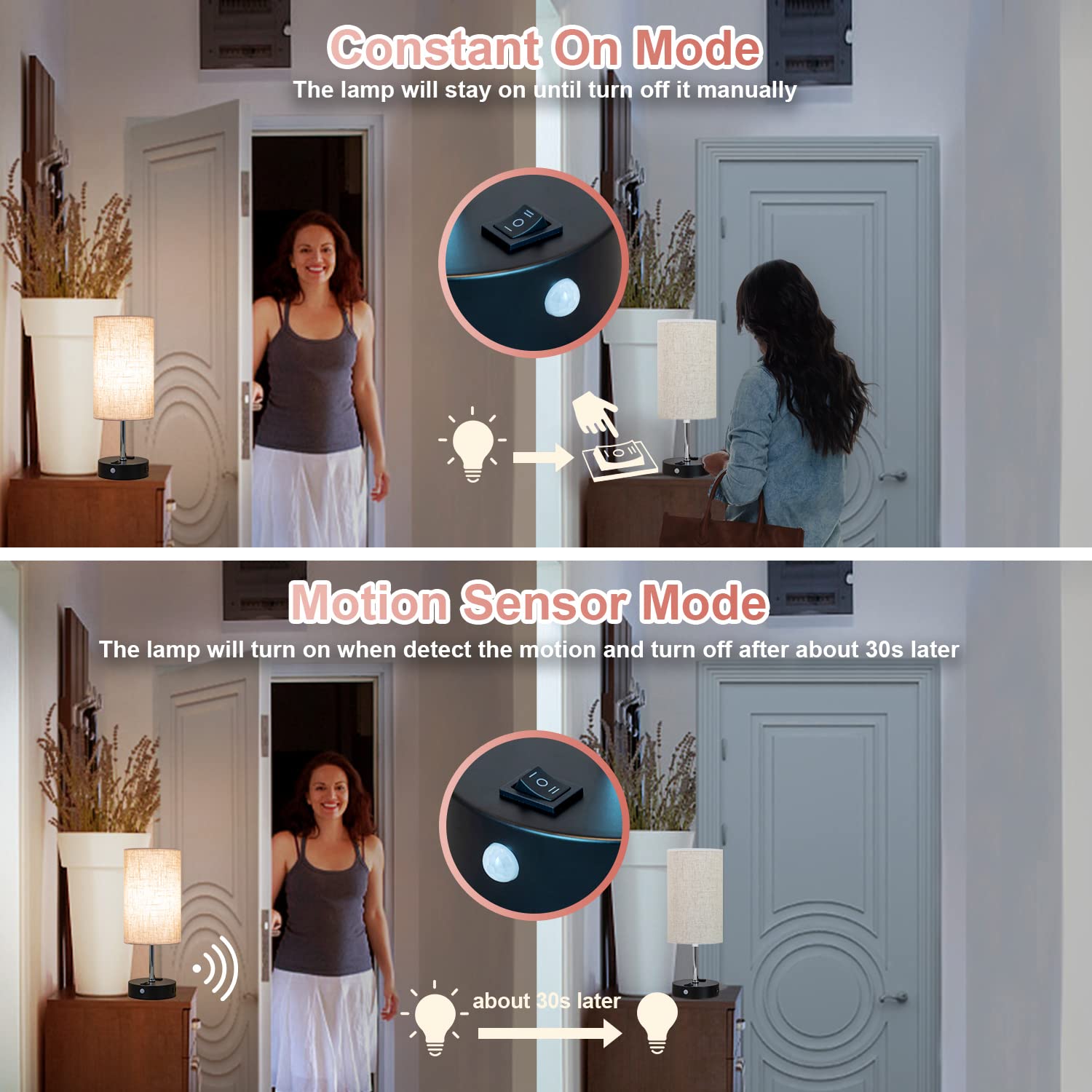 Lifeholder table lamp built-in USB port for convenient device charging.