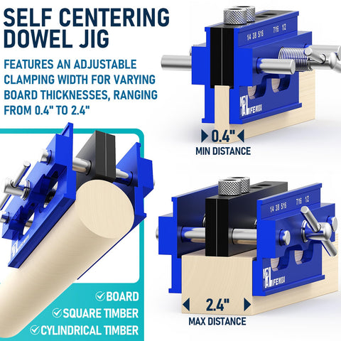 LIFEMODA precision jig in blue aluminum body achieving straight holes.