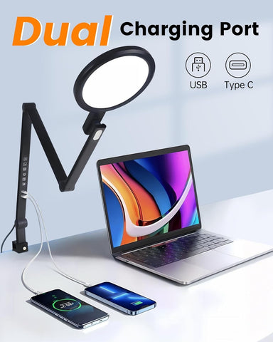 LIFENGSOLER 1200LM desk lamp brightens the whole desk with minimal glare.