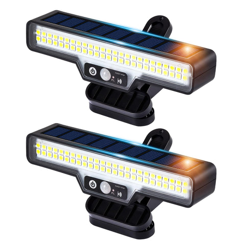 LIFENGSOLER 50LED clip-on solar light, front view for bright security lighting
