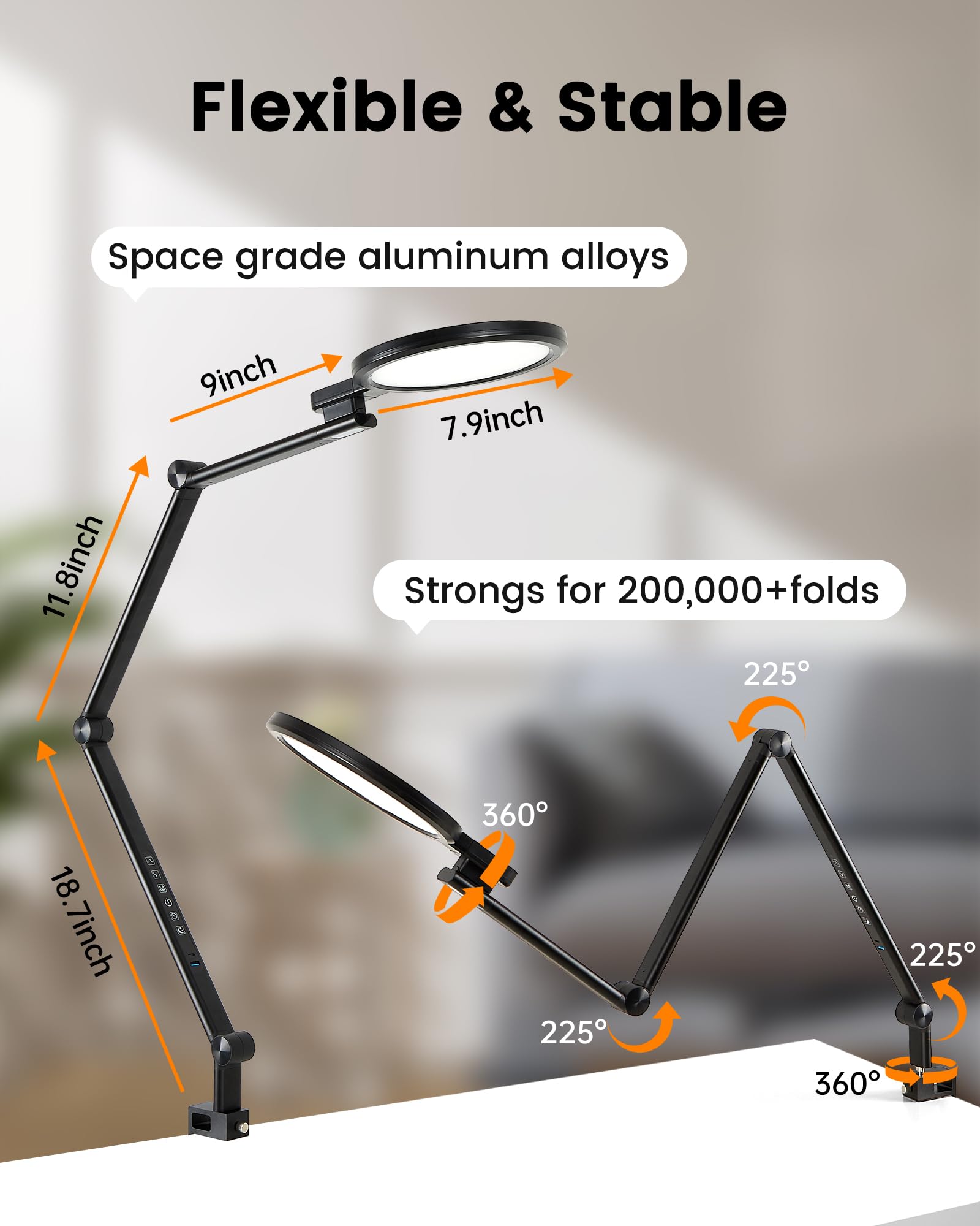 LIFENGSOLER eye-care LED light with high CRI for comfortable video calls.