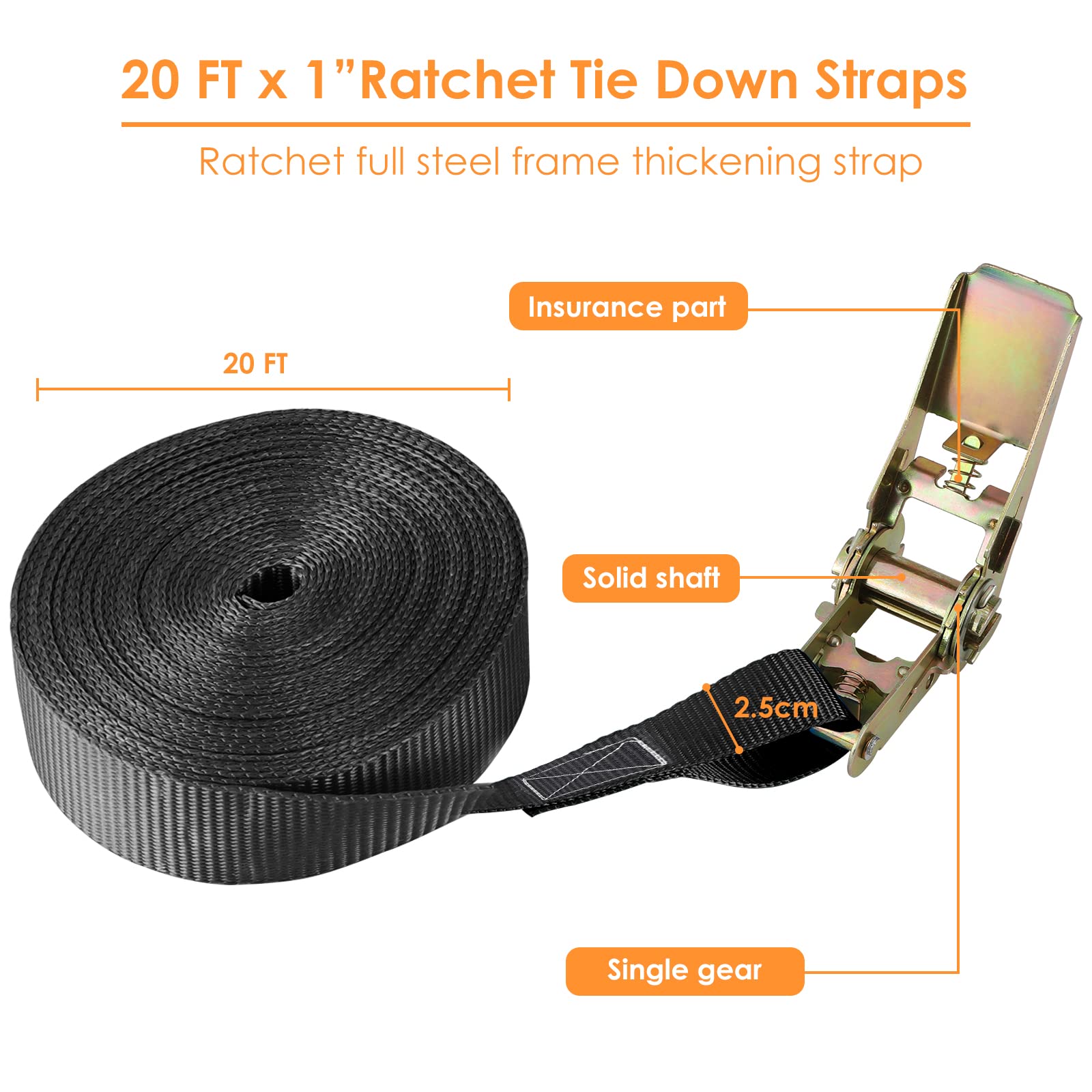 LIFERUN strap with 1760 pounds breaking strength for heavy loads.