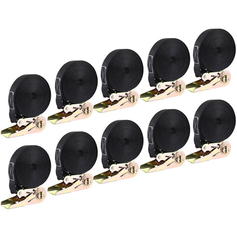 LIFERUN no-hook endless ratchet strap showing scratch-free securing.