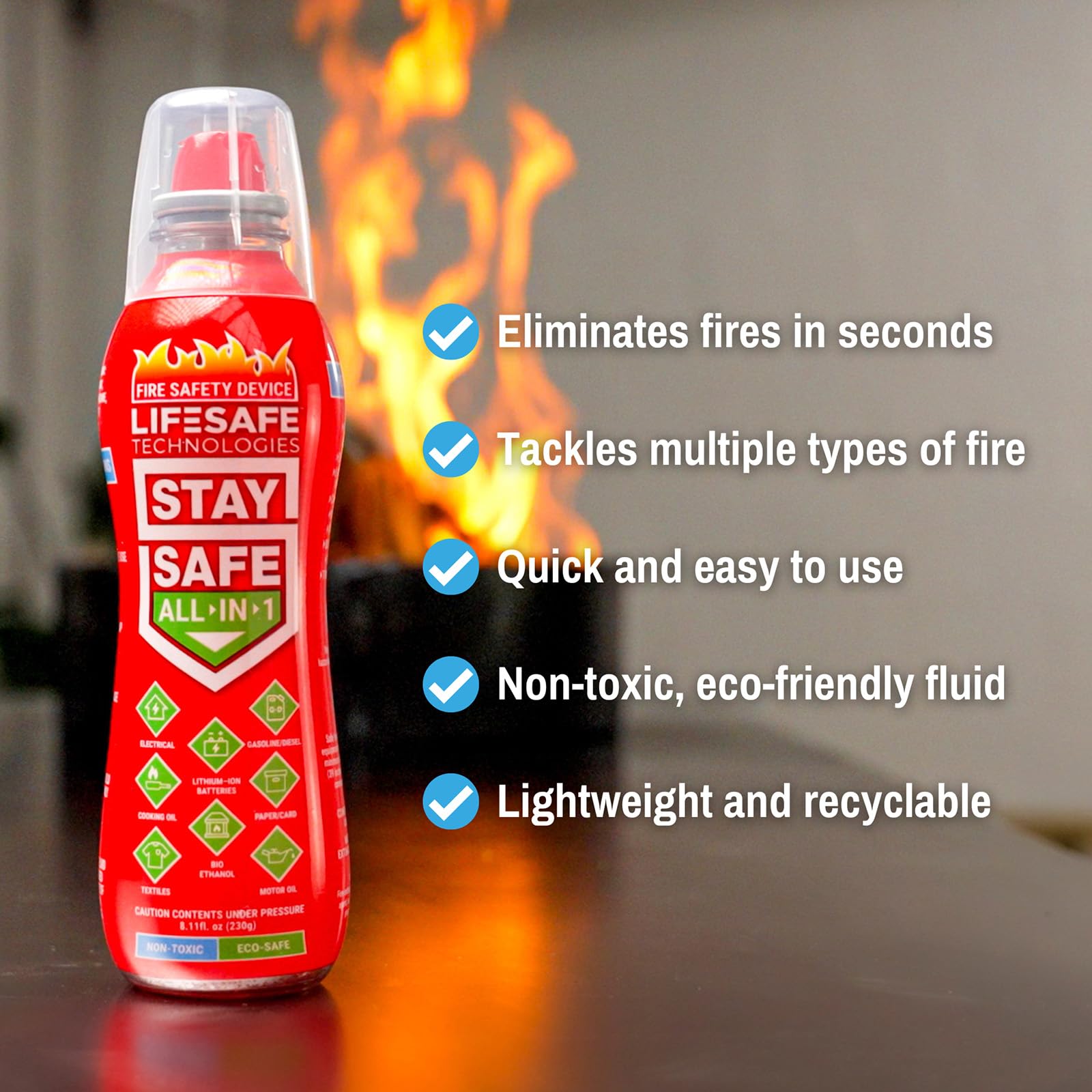 LifeSafe StaySafe battery-fire protection ready for lithium-ion device fires