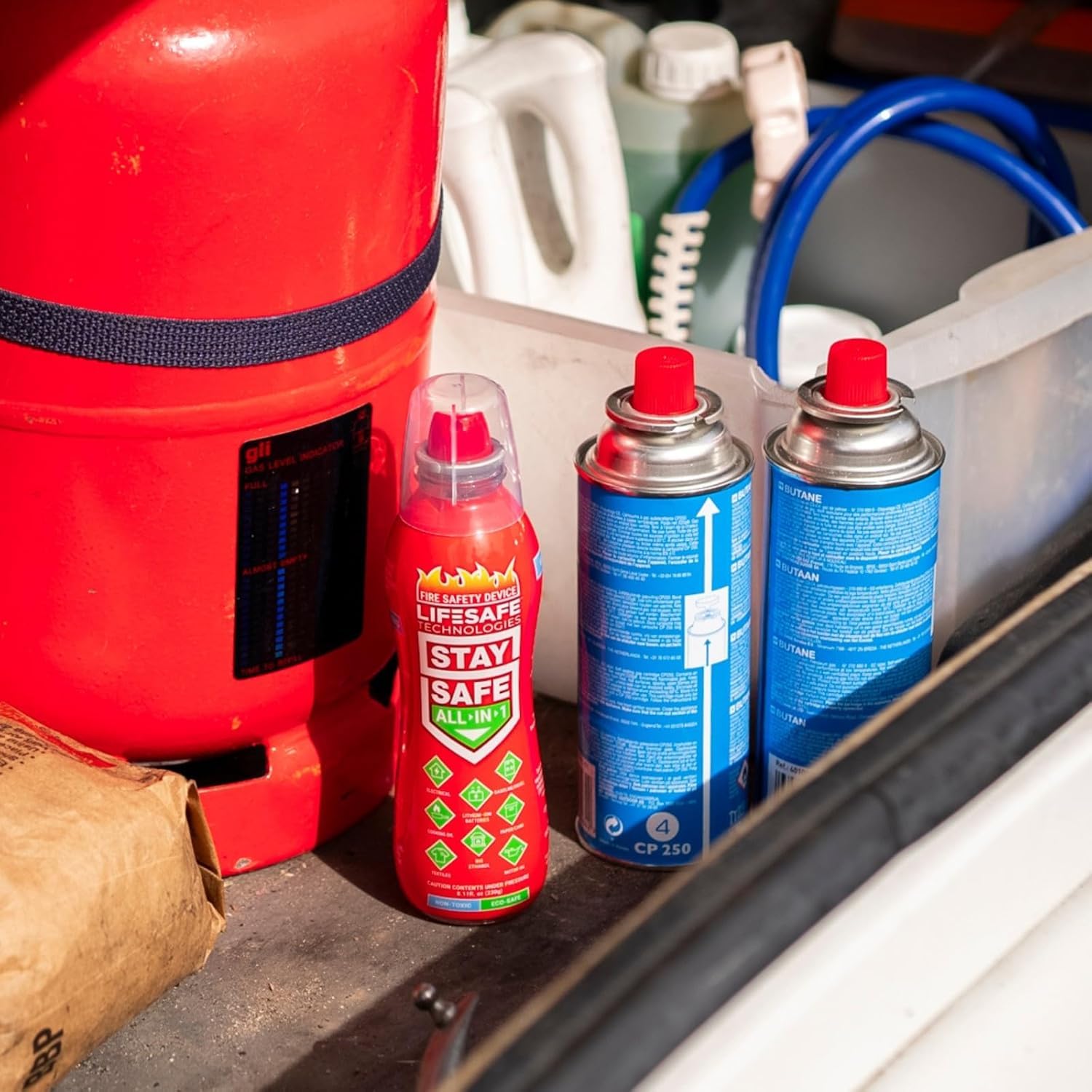 LifeSafe StaySafe in kitchen use helps control oil flare-ups.