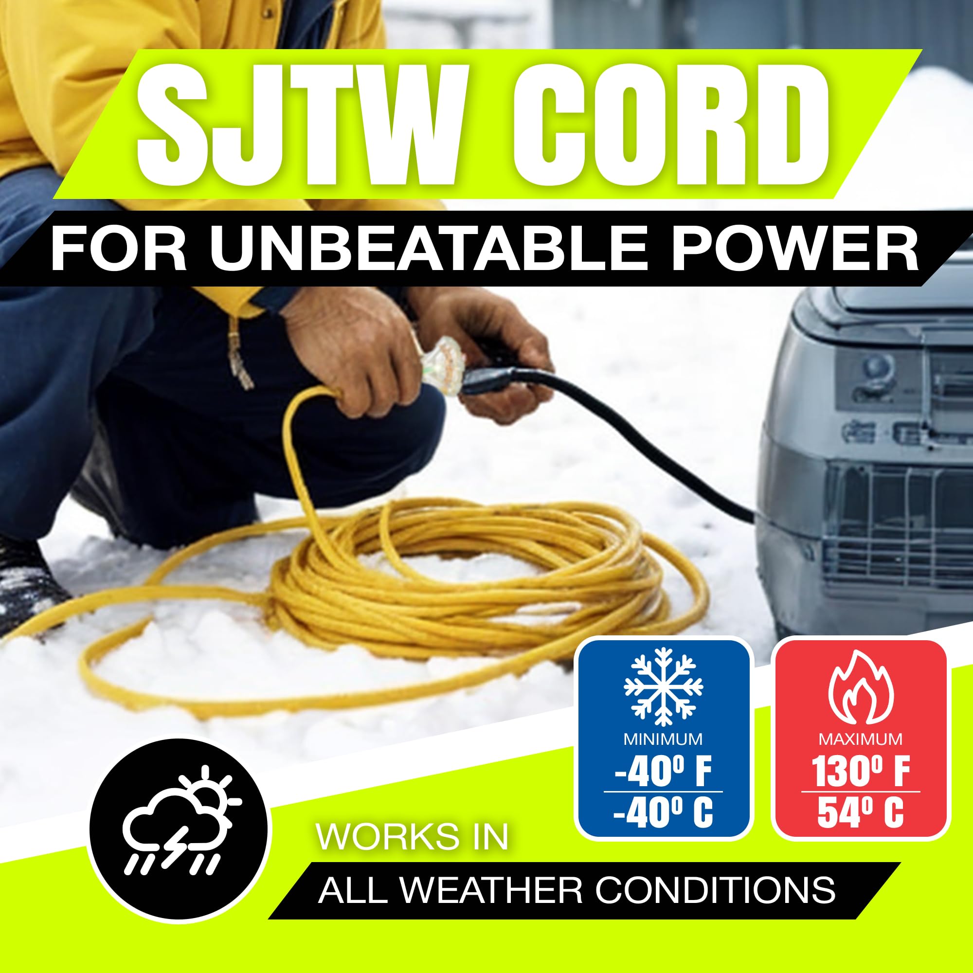 LifeSupplyUSA 25ft length provides reach for outdoor lighting and workshop tasks.