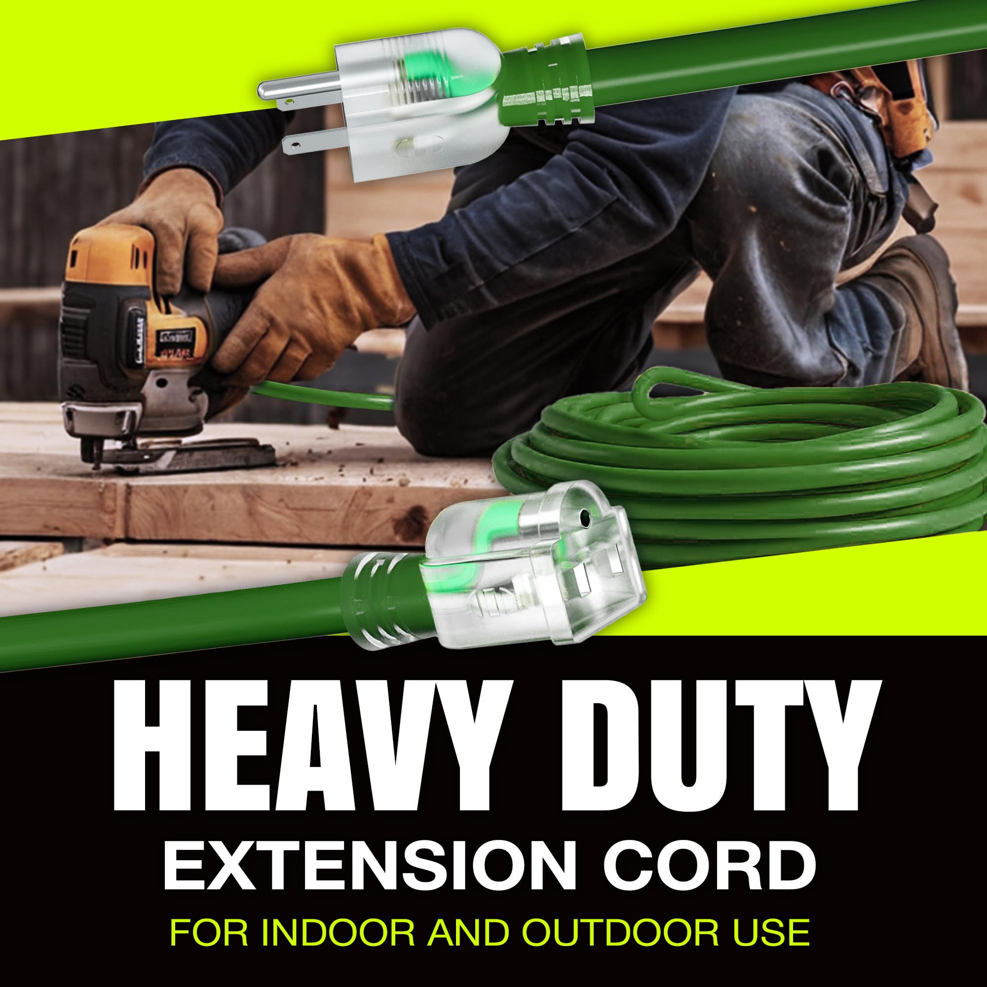 LifeSupplyUSA flexible heavy duty extension cord in tough conditions