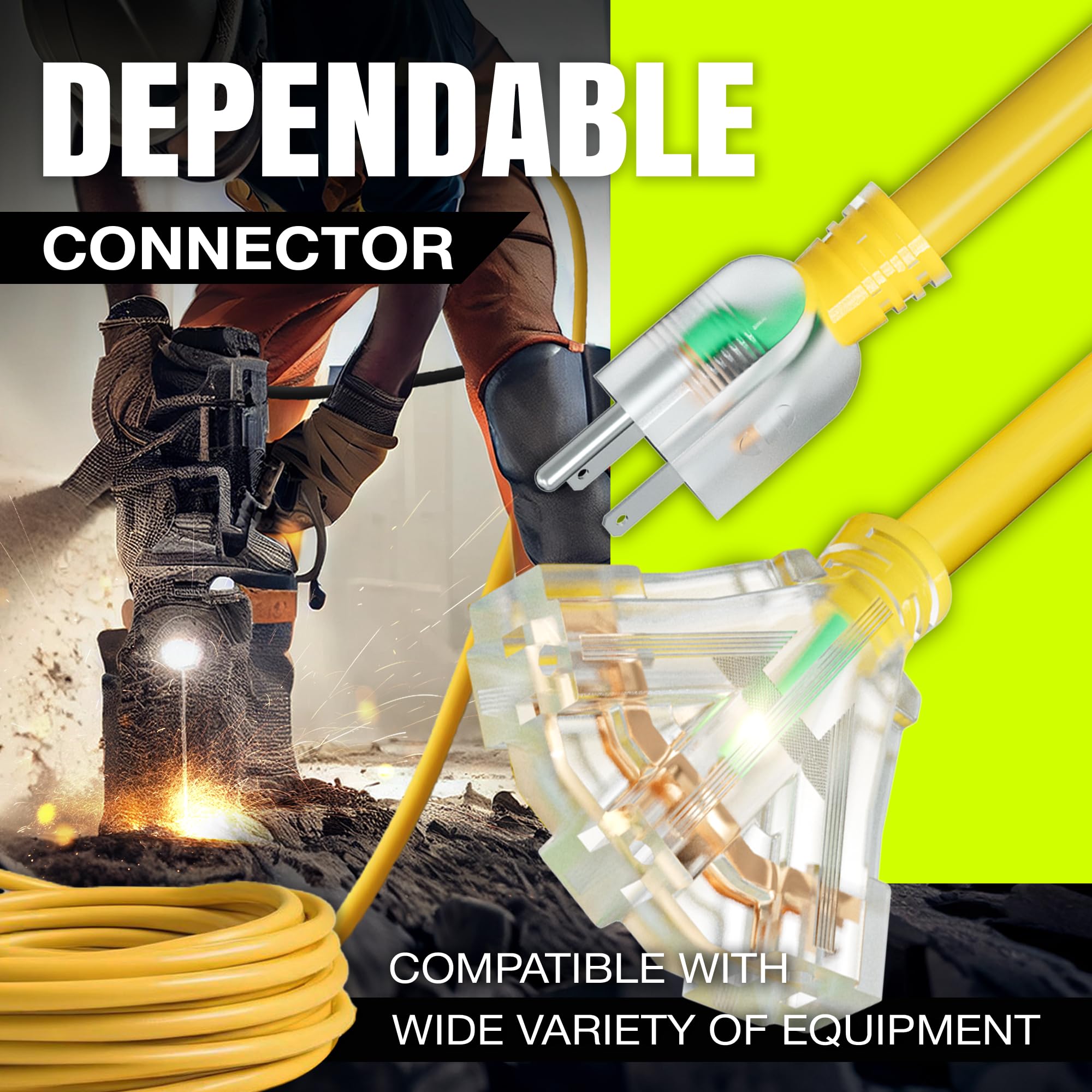 LifeSupplyUSA lighted-end extension cord improves safety in dim work areas.